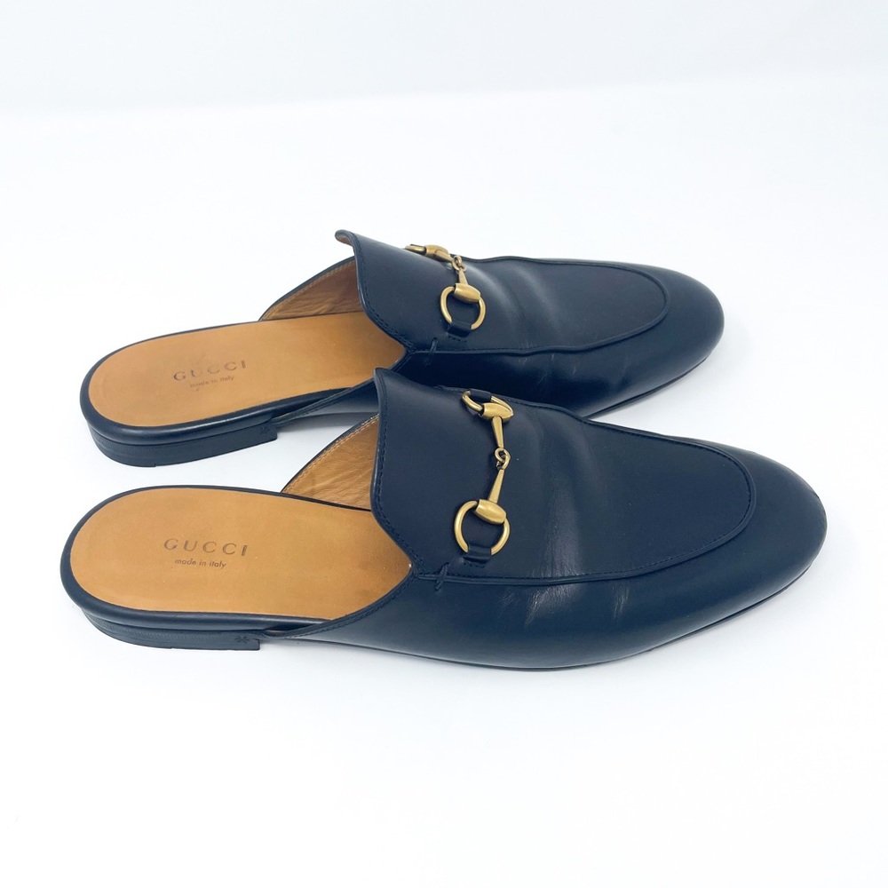 GUCCI Authenticated Princetown Black Leather Horsebit Loafer Mule 10.5 - Picture 4 of 11